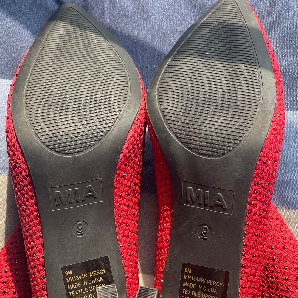 MIA Red Heeled Boots side 9 women - Picture 9 of 14